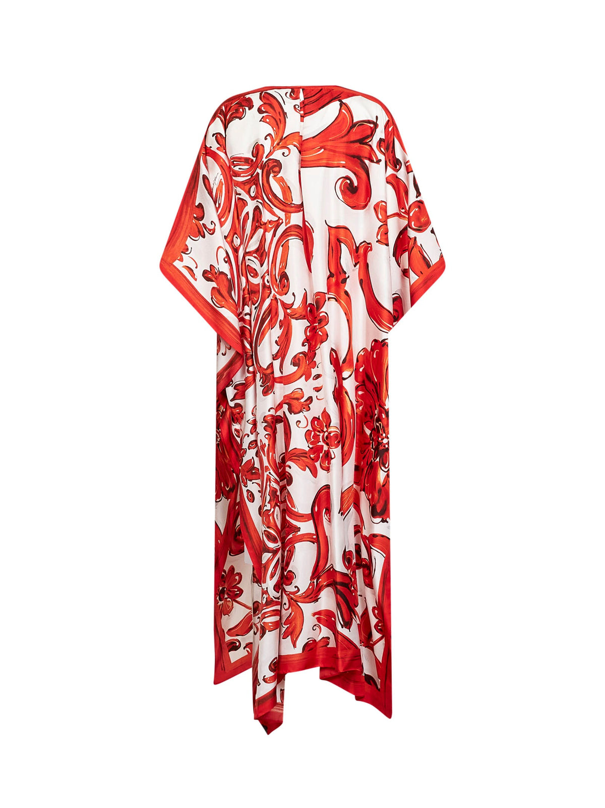 Dolce & Gabbana Women Orange Maiolica-Print Twill Kaftan Dress