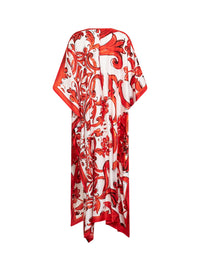 Dolce & Gabbana Women Orange Maiolica-Print Twill Kaftan Dress