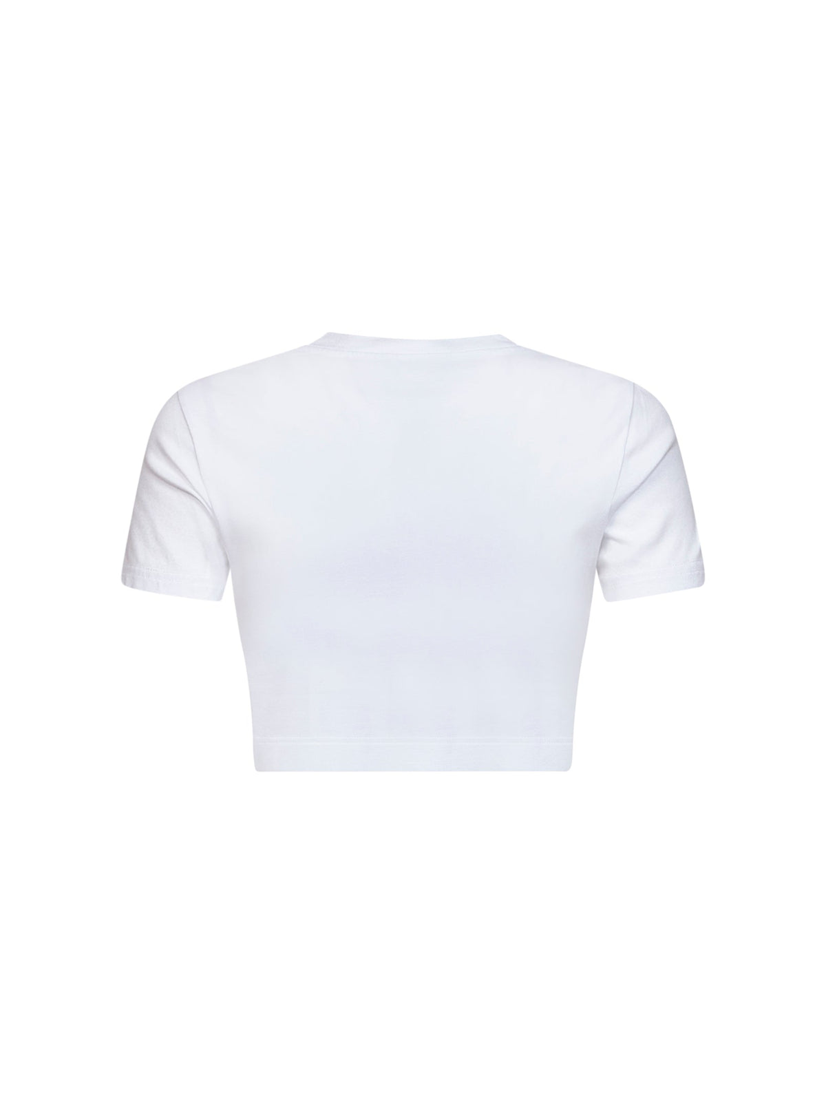 Dolce & Gabbana Women White Stretch Jersey Cropped T-Shirt With Logo