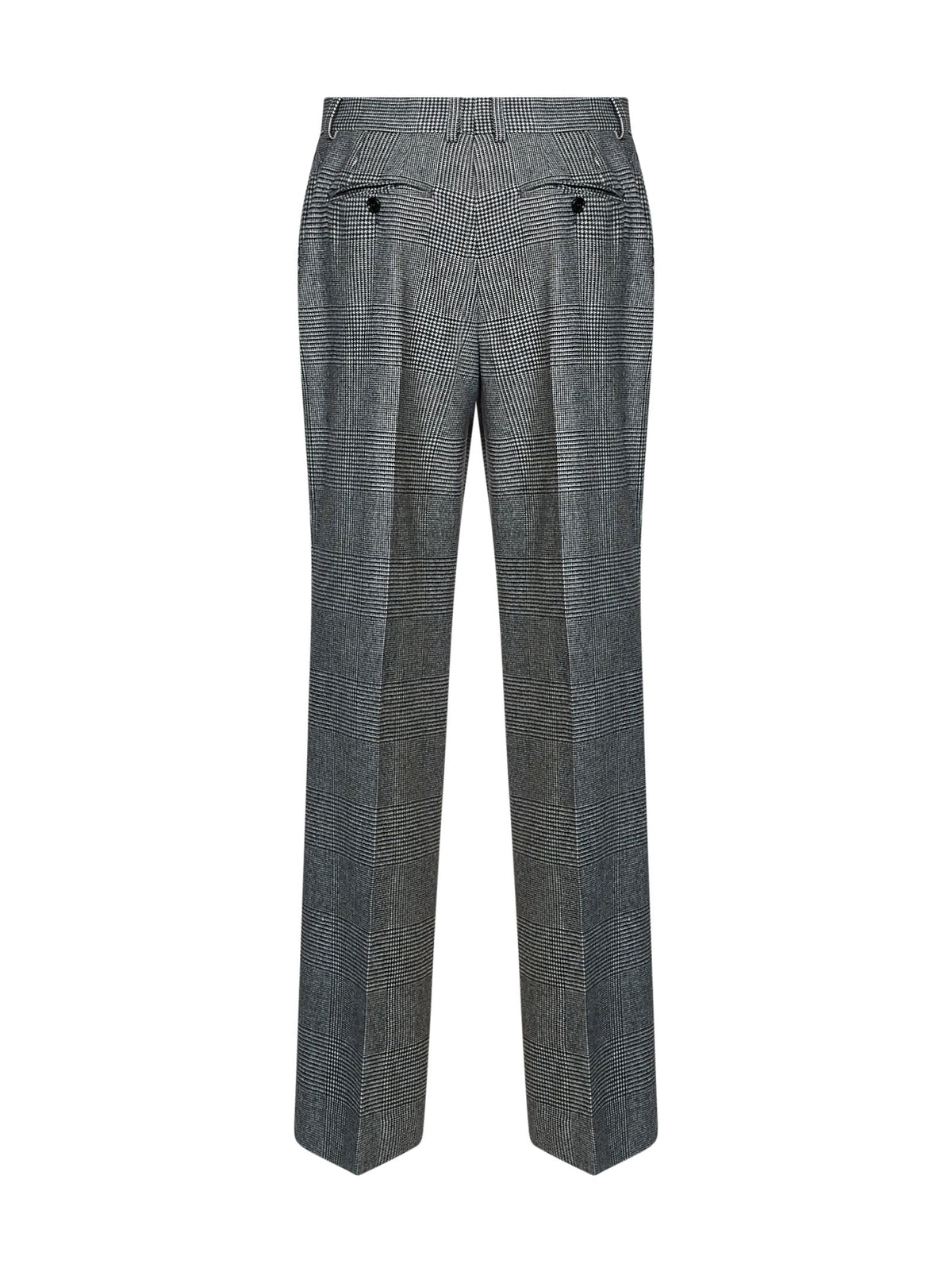 Dolce & Gabbana Women Black And White Prince Of Wales Check Wool And Cashmere Straight-Leg Trousers