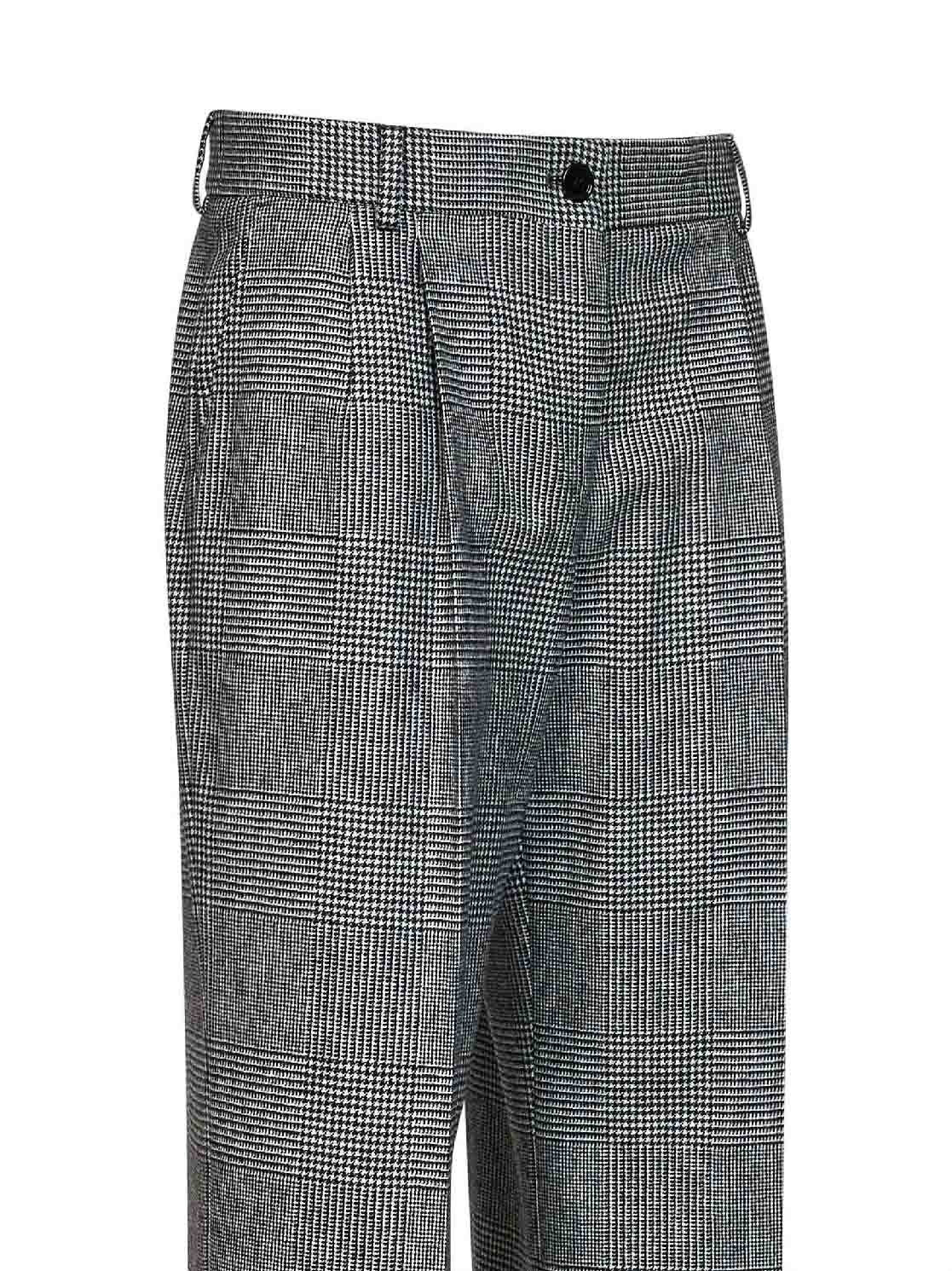 Dolce & Gabbana Women Black And White Prince Of Wales Check Wool And Cashmere Straight-Leg Trousers