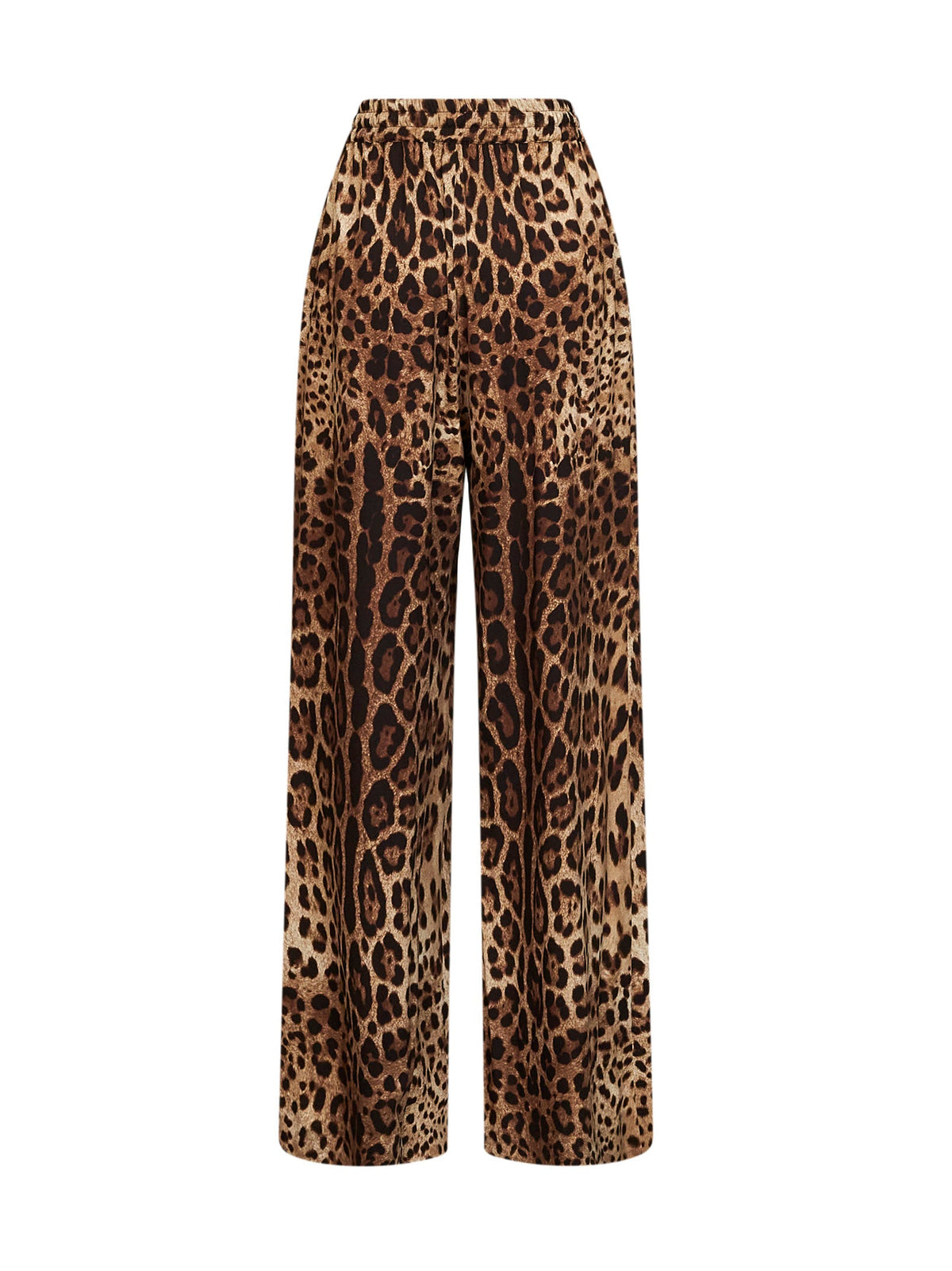 Dolce & Gabbana Women Leo-Print Stretch Silk Wide-Leg Trousers