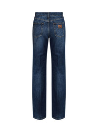 Dolce & Gabbana Women Blue Cotton Denim Straight Jeans
