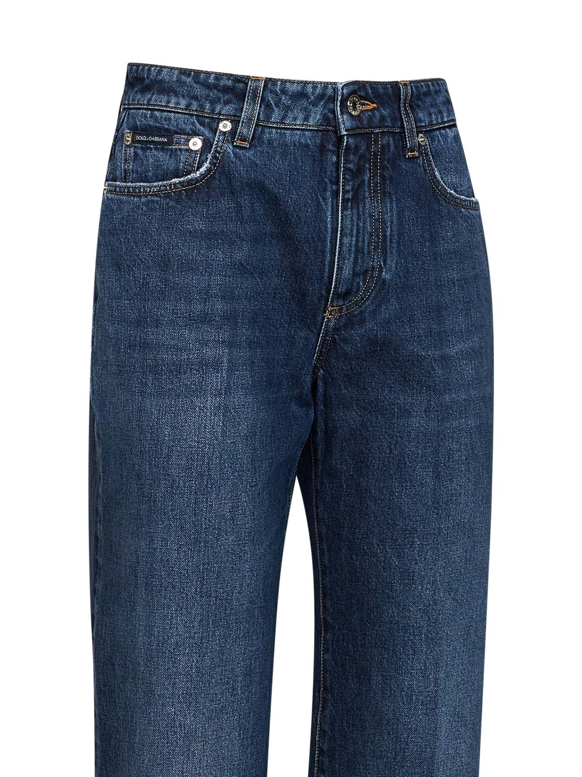 Dolce & Gabbana Women Blue Cotton Denim Straight Jeans