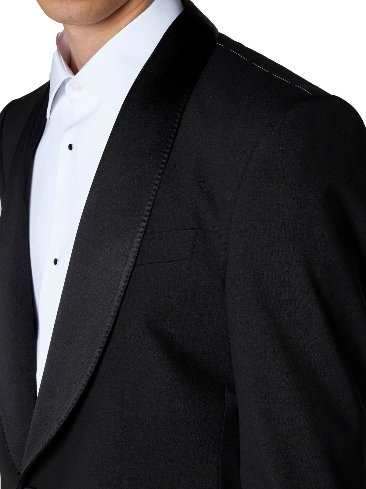 Dolce & Gabbana Men Black Stretch Wool Sicilia Tuxedo Blazer