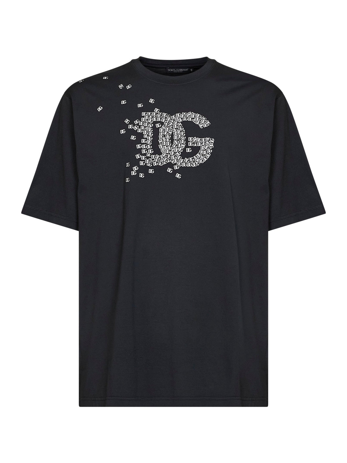 Dolce & Gabbana Men Black Cotton Logo-Printed T-Shirt
