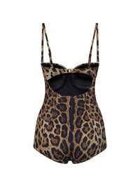 Dolce & Gabbana Women Leopard-Print Lycra Balconette One-Piece Swimsuit
