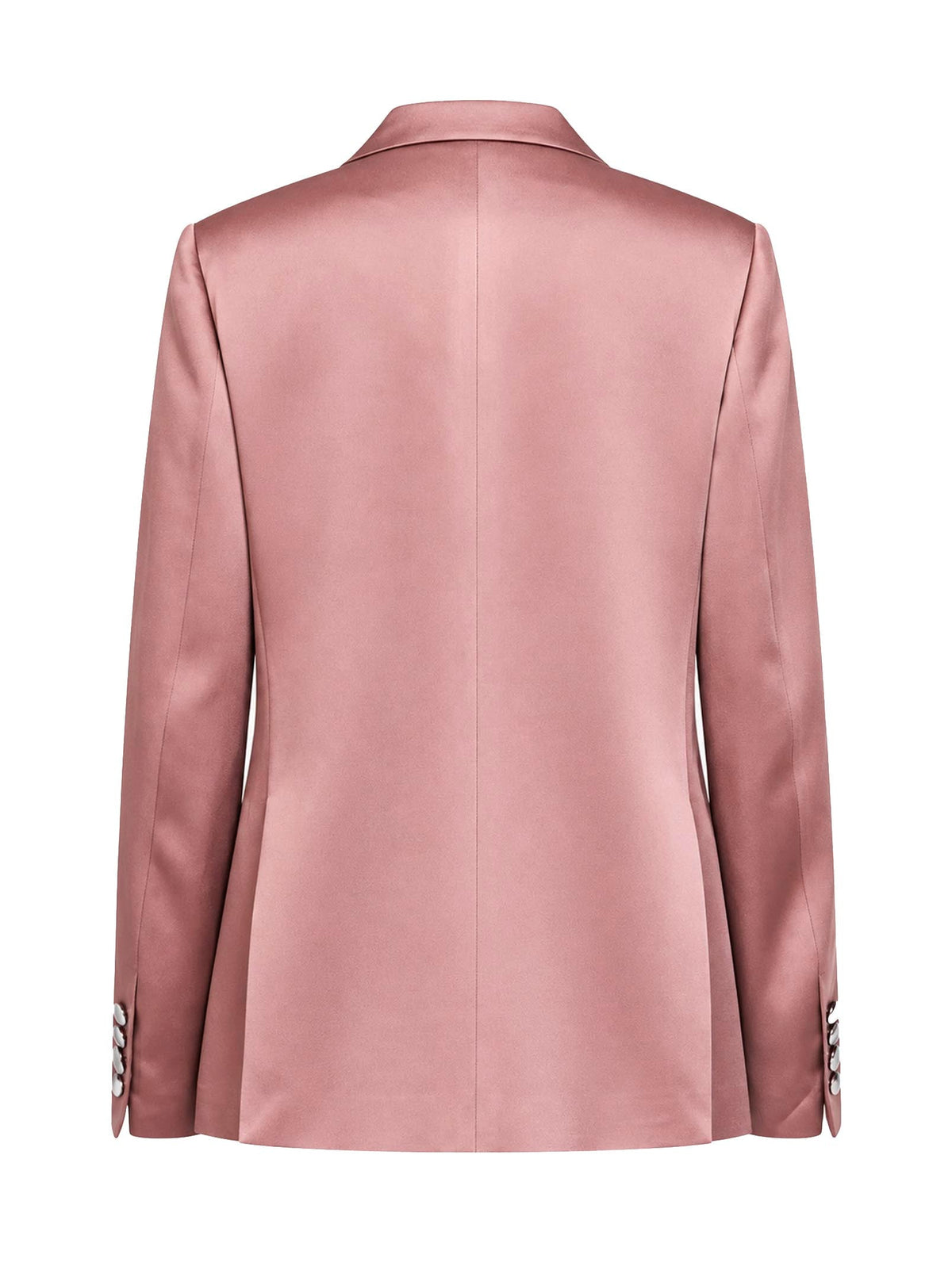 Dries Van Noten Women Old Rose Fluid Crêpe Satin Double-Breasted Tuxedo Blazer