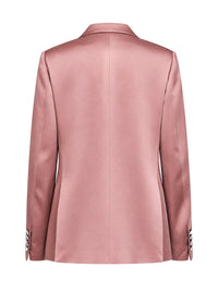 Dries Van Noten Women Old Rose Fluid Crêpe Satin Double-Breasted Tuxedo Blazer