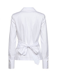 Dries Van Noten Women White Cotton Poplin Wrap Shirt