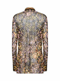 Dries Van Noten Women Aubergine Mini Floral Patchwork-Print Jacquard Calima Shirt