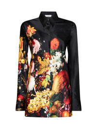 Dries Van Noten Women Black Flemish Painting-Print Silk Calima Shirt
