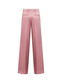 Dries Van Noten Women Old Rose Fluid Crepe Satin Portias Straight-Leg Trousers