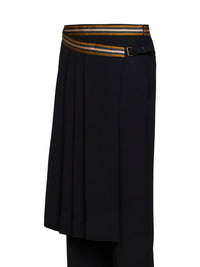 Dries Van Noten Women Black Heavyweight Crêpe Prestona Skirt Trousers
