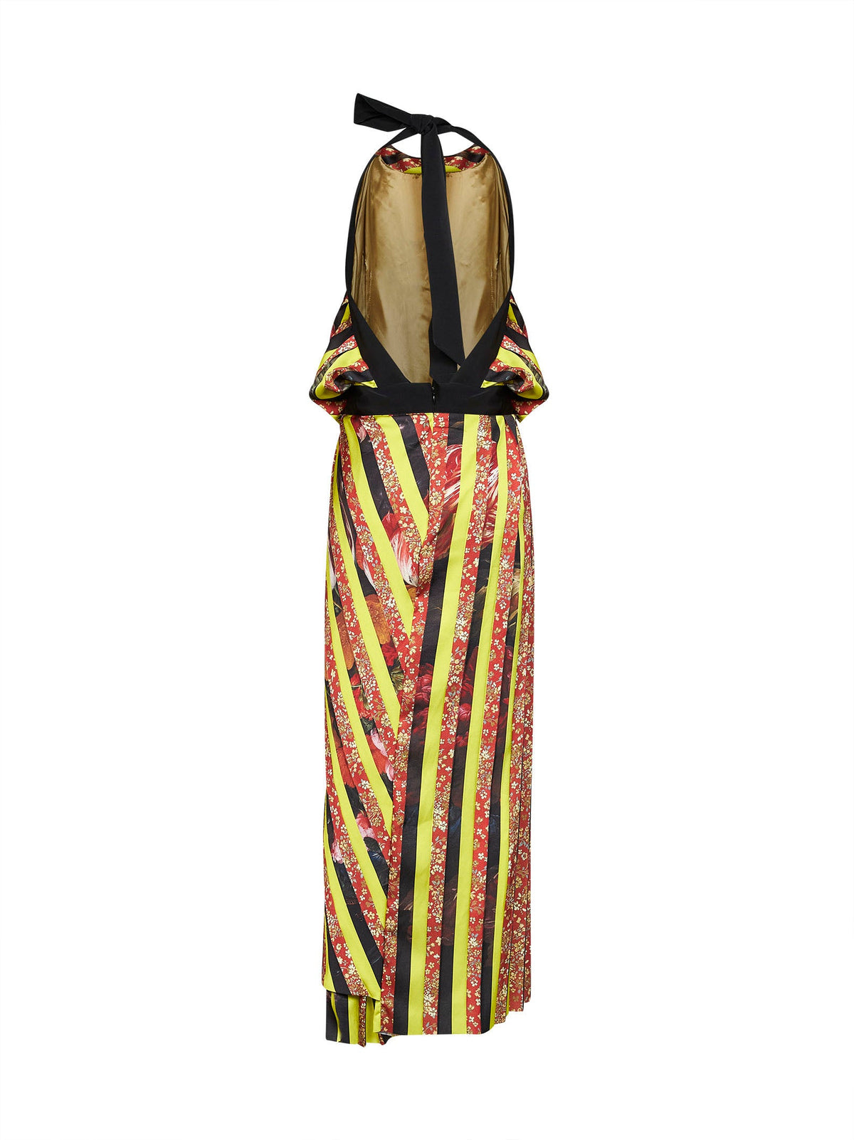 Dries Van Noten Women Multicolor Printed Satin Darnot Asymmetric Long Dress