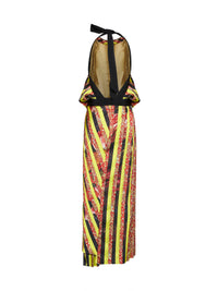 Dries Van Noten Women Multicolor Printed Satin Darnot Asymmetric Long Dress