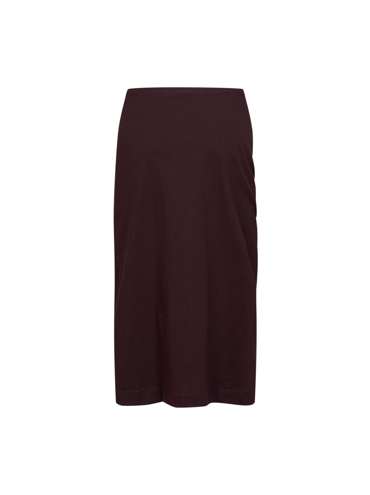 Dries Van Noten Women Burgundy Cotton Jersey Hemellana Twisted Midi Skirt