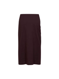 Dries Van Noten Women Burgundy Cotton Jersey Hemellana Twisted Midi Skirt
