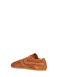 Dries Van Noten Men Tan Suede Sneakers With Leather Details
