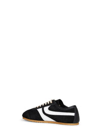 Dries Van Noten Women Black Suede Sneakers With Leather Details