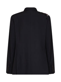 Dries Van Noten Women Black Wool Barrysta Double-Breasted Embroidered Jacket