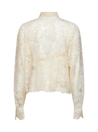 Ermanno Scervino Women Ivory Embroidered Tulle Shirt With Matching Top