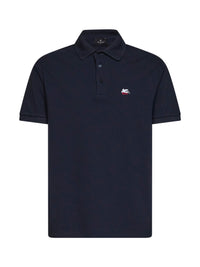 Etro Men Navy Blue Cotton Piqué Pegaso-Embroidered Polo Shirt