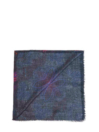 Etro Women Blue Modal And Cashmere Shawl With Dégradé Pattern