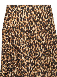 Etro Women Beige Printed Stretch Sablé Long Pleated Skirt