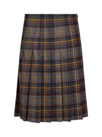 Etro Women Grey Stretch Wool Plaid Pleated Short Skirt