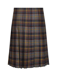 Etro Women Grey Stretch Wool Plaid Pleated Short Skirt