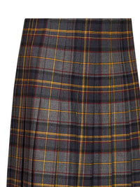 Etro Women Grey Stretch Wool Plaid Pleated Short Skirt