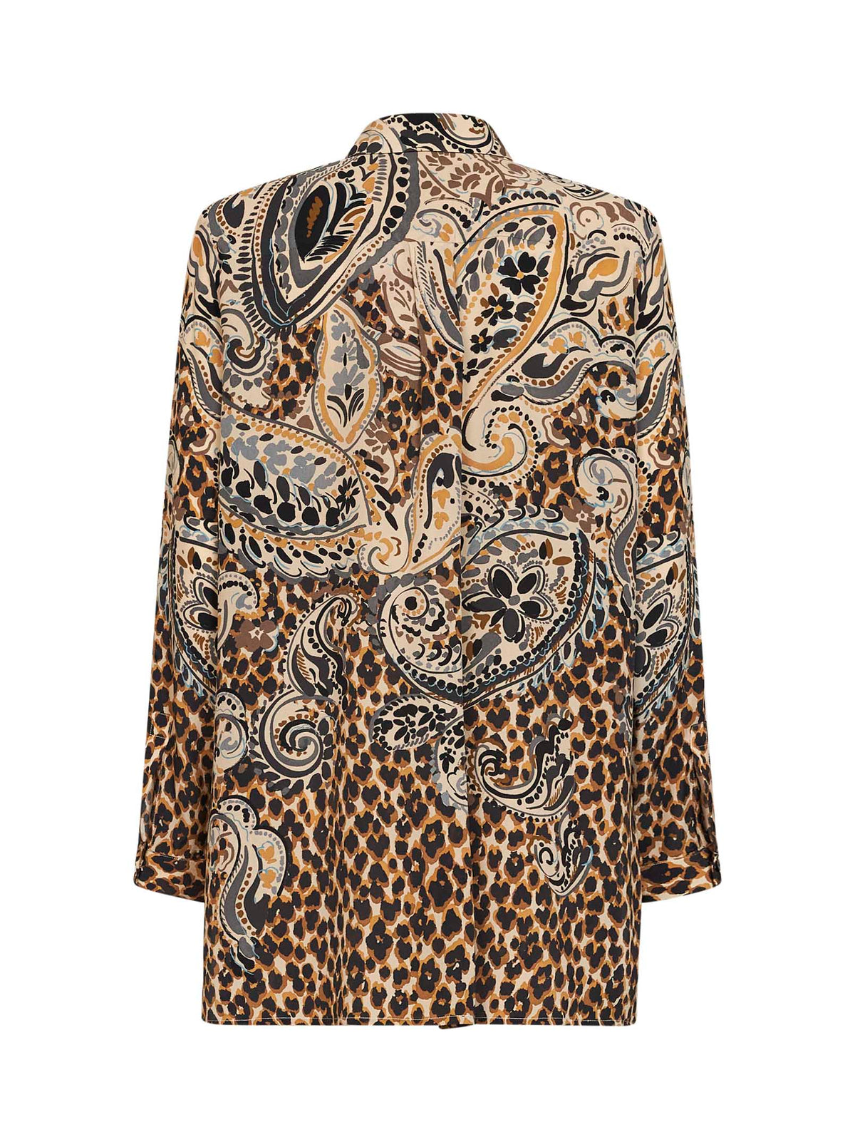 Etro Women Beige Printed Silk Long Shirt