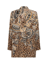 Etro Women Beige Printed Silk Long Shirt