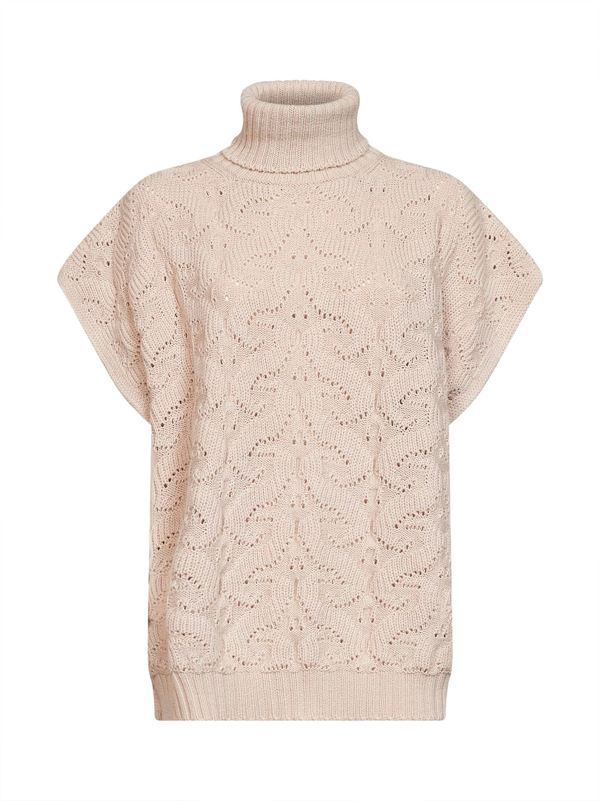 Etro Women Cream Paisley-Pattern Stitch Knit Turtleneck Sweater