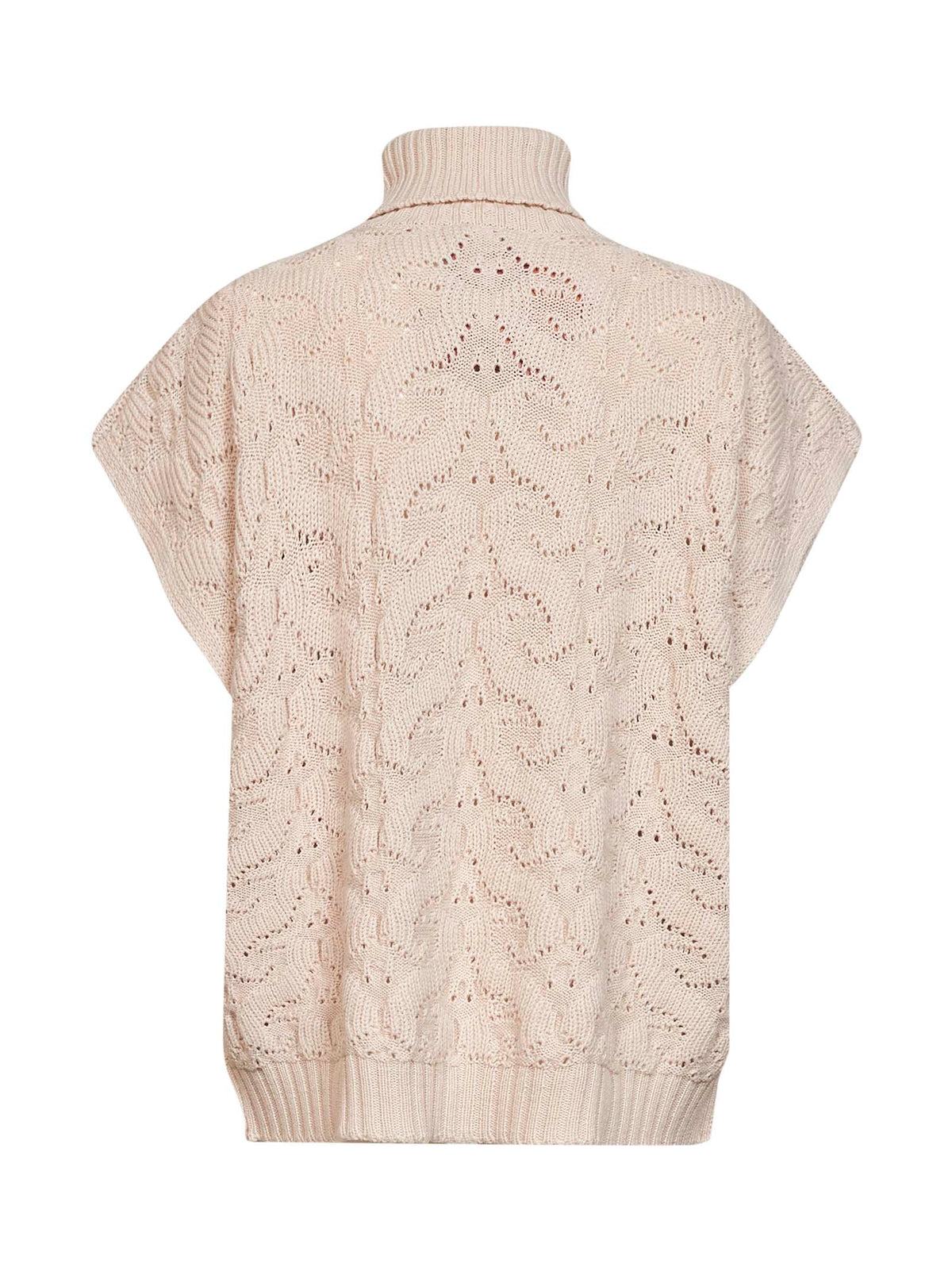 Etro Women Cream Paisley-Pattern Stitch Knit Turtleneck Sweater