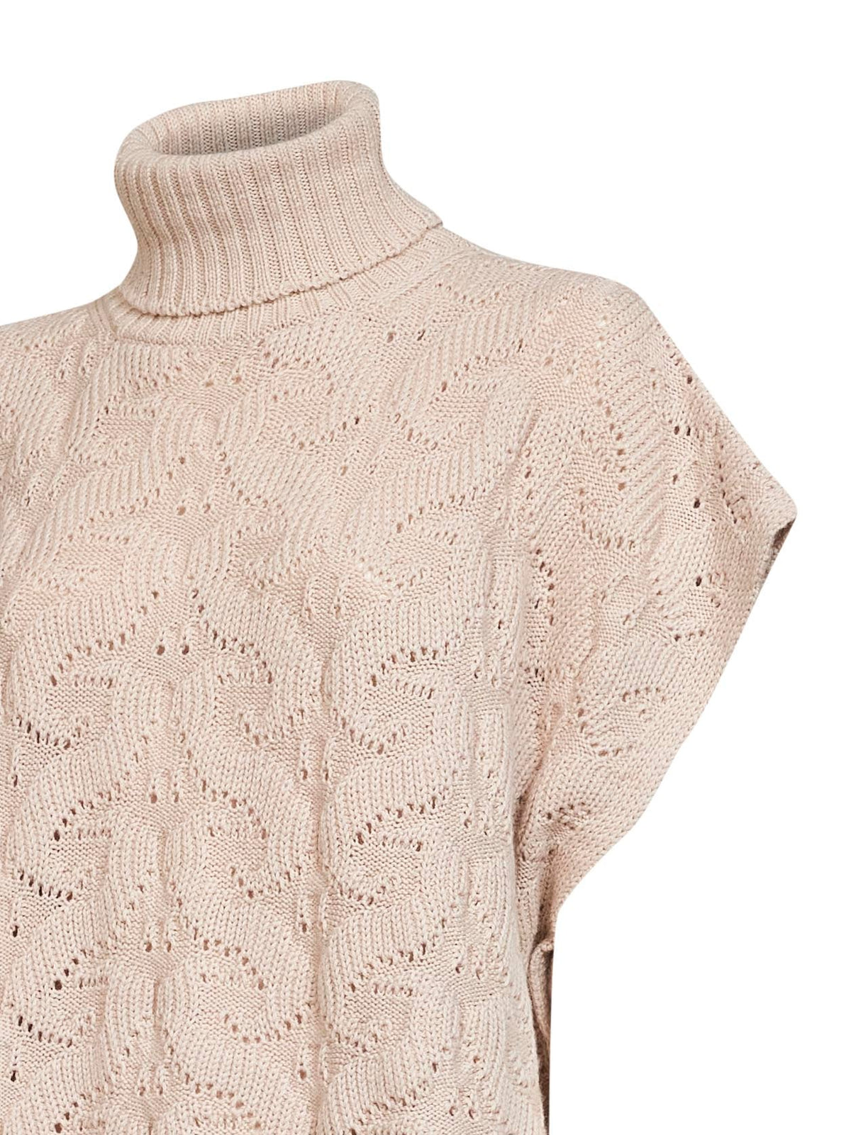 Etro Women Cream Paisley-Pattern Stitch Knit Turtleneck Sweater