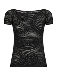 Etro Women Black Paisley Jacquard Knit Off-The-Shoulder Top