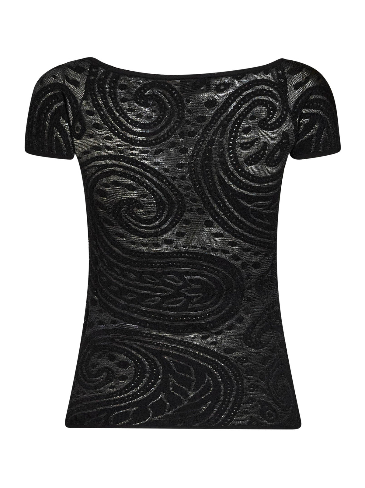 Etro Women Black Paisley Jacquard Knit Off-The-Shoulder Top