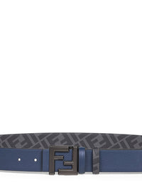 Fendi Men Leather And Ff Canvas Squared Ff Reversible Belt