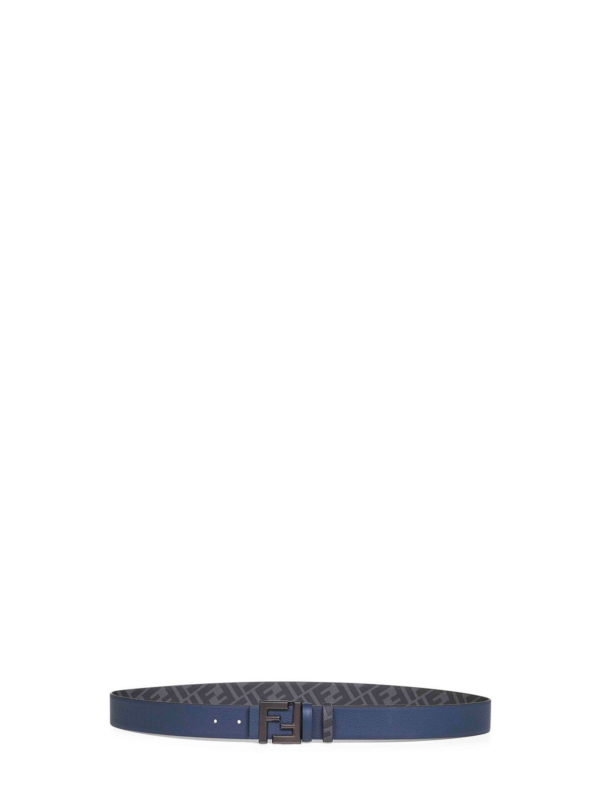 Fendi Men Leather And Ff Canvas Squared Ff Reversible Belt