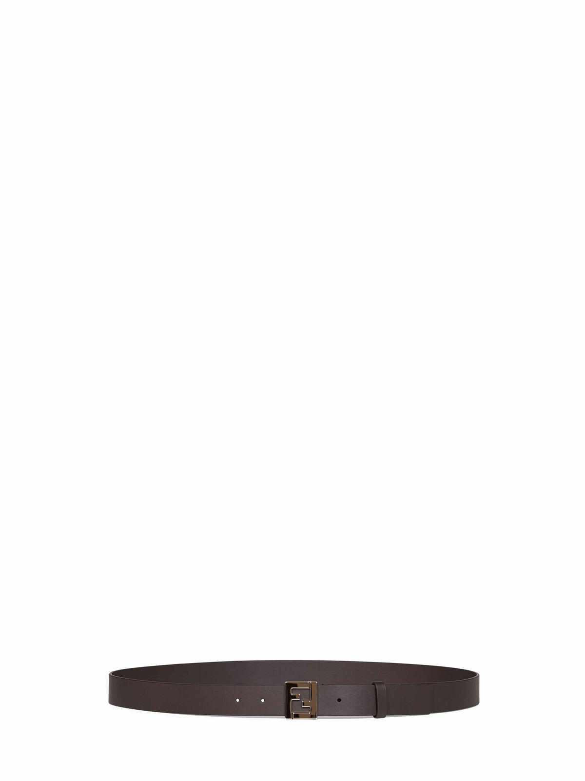 Fendi Men Dark Brown Smooth Leather 30 Mm Ff Belt