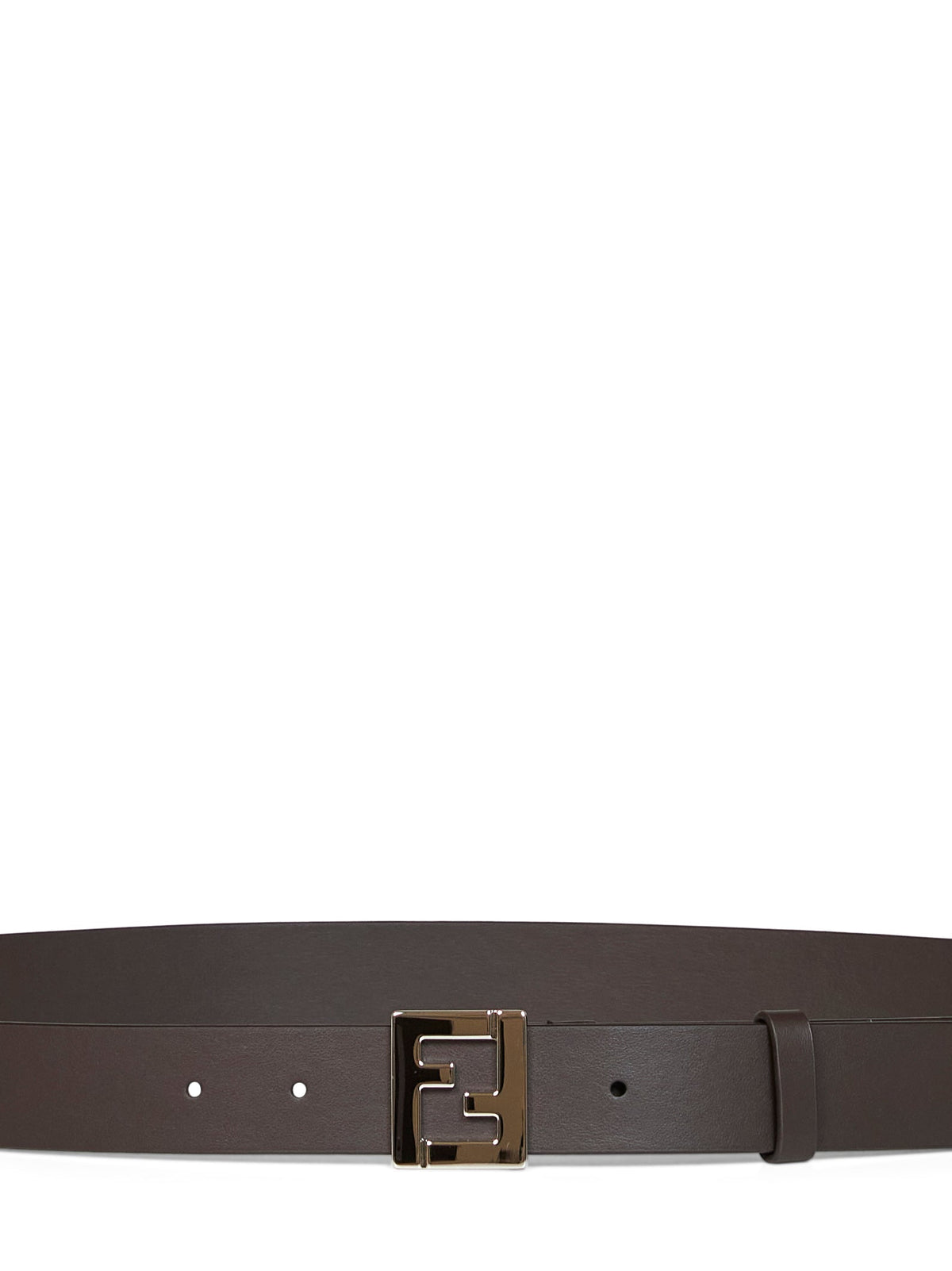 Fendi Men Dark Brown Smooth Leather 30 Mm Ff Belt