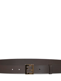Fendi Men Dark Brown Smooth Leather 30 Mm Ff Belt