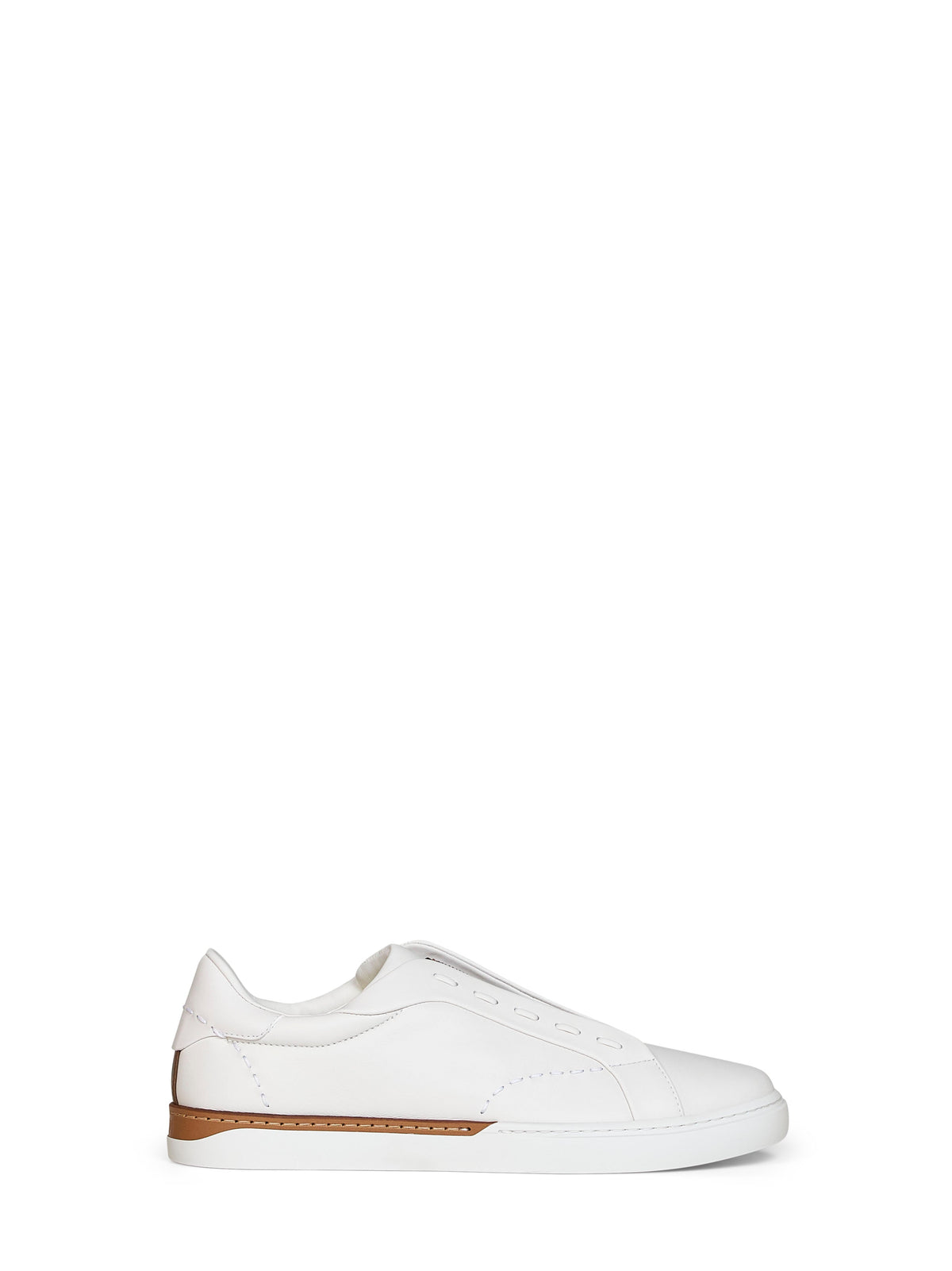 Fendi Men White Smooth Leather Fendi City Low-Top Sneakers