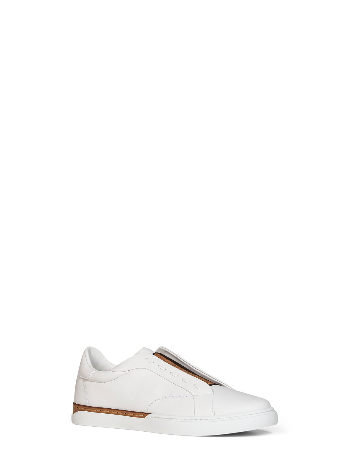 Fendi Men White Smooth Leather Fendi City Low-Top Sneakers