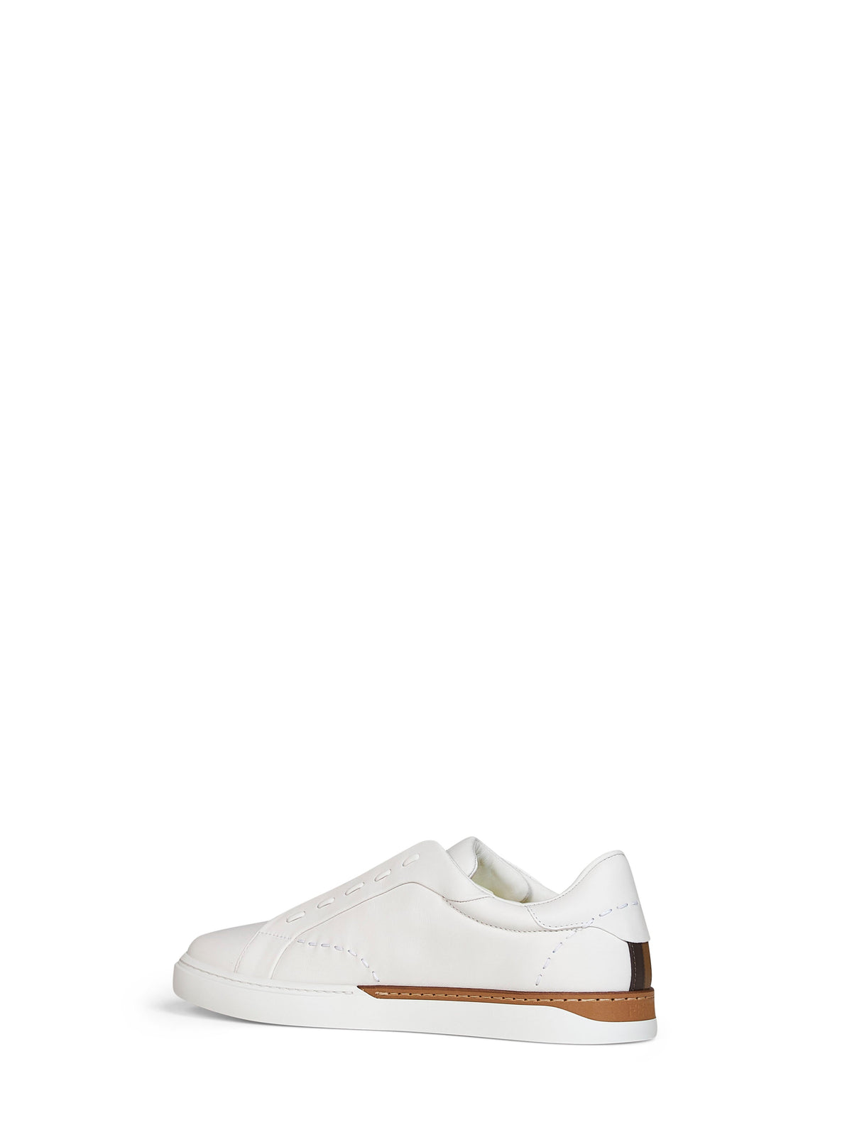 Fendi Men White Smooth Leather Fendi City Low-Top Sneakers