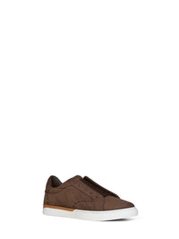 Fendi Men Brown Nubuck Fendi City Low-Top Sneakers