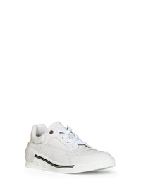 Fendi Men White Leather Fendi Fender Low-Top Sneakers