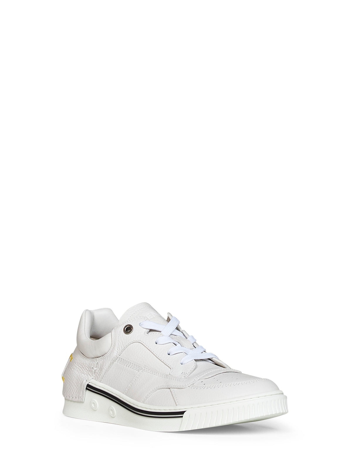 Fendi Men White Leather Fendi Fender Low-Top Sneakers